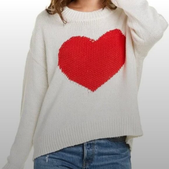 Wildfox Heart Struck Jella Sweater Small. Red and White - Picture 2 of 4